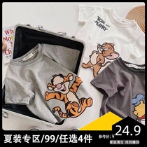 Cartoon Boy short sleeve T-shirt thin 2021 summer new children cotton children half sleeve baby children summer