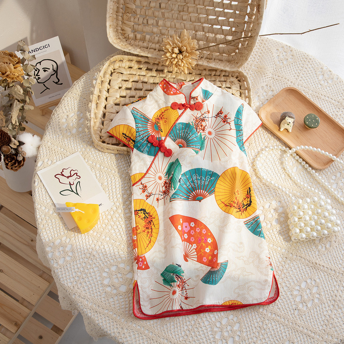 Children's qipao Summer 2023 new female baby boy Chinese Wind Retro Improved girl's qipao Liandress Summer 