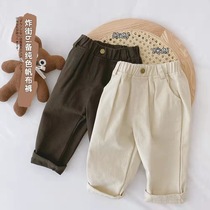 Beige Han version baby 2022 spring dress new casual pants spring winter boy girl child long pants child baby