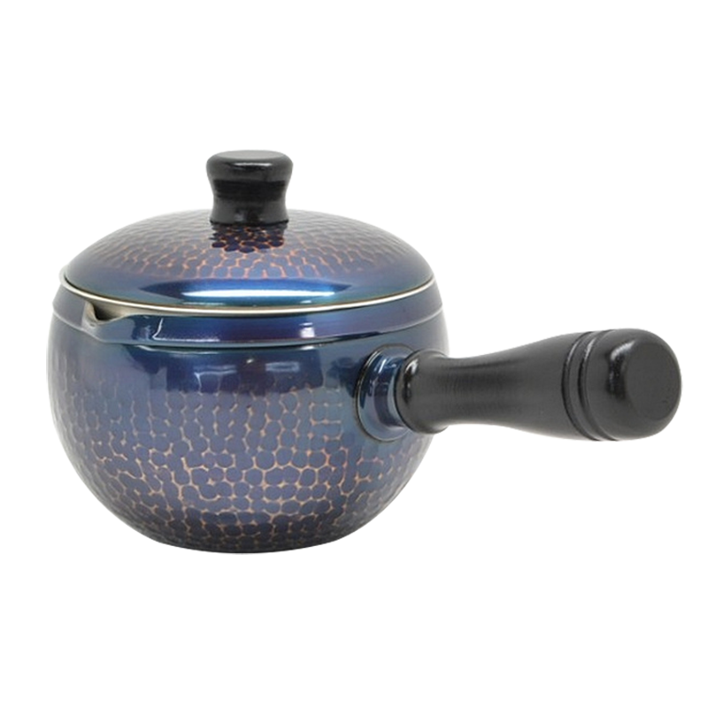 日本代購新光堂作鎚起銅器側把急須泡茶壺沏茶銅壺功夫茶道具 日本代購新光堂作鎚起銅器側把急須泡茶壺沏茶銅壺功夫茶道具