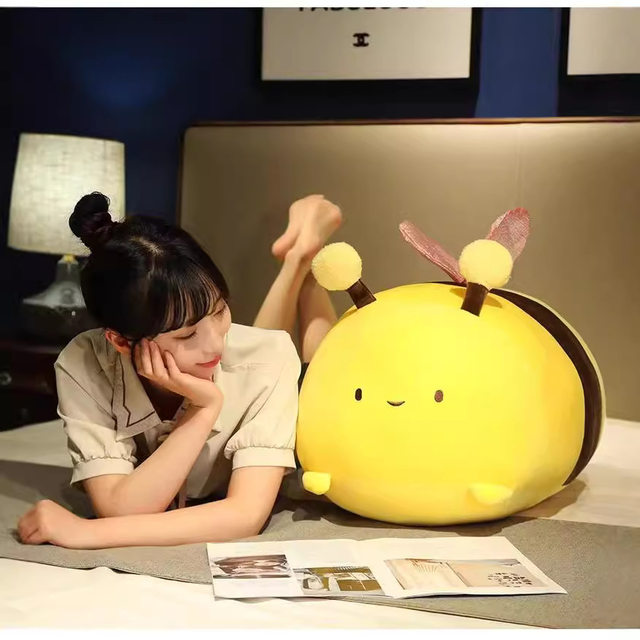 Japanese Sc Super Soft Cute Bee Plush Toy Lying Posture Insect Series Doll Birthday Gift for Girls