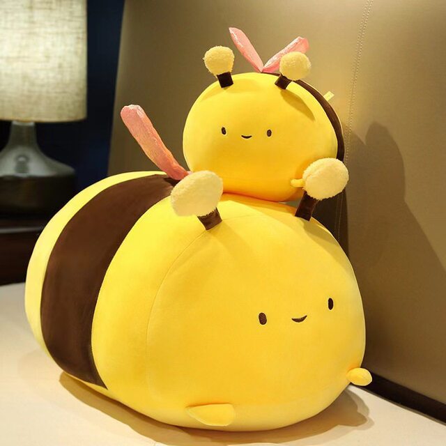 Japanese Sc Super Soft Cute Bee Plush Toy Lying Posture Insect Series Doll Birthday Gift for Girls