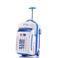 Белая полицейская машина, наклейка, чемодан