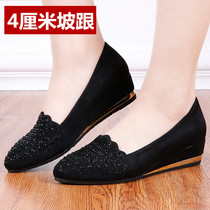 2018 new old Beijing cloth shoes womens shoes fashion water drill slopes with womens single shoes Han version of pointed shoes tooling shoes