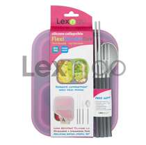 Lexngo Hong Kong Lele high environmental protection silicone box with chopsticks fork spoon 1200ML