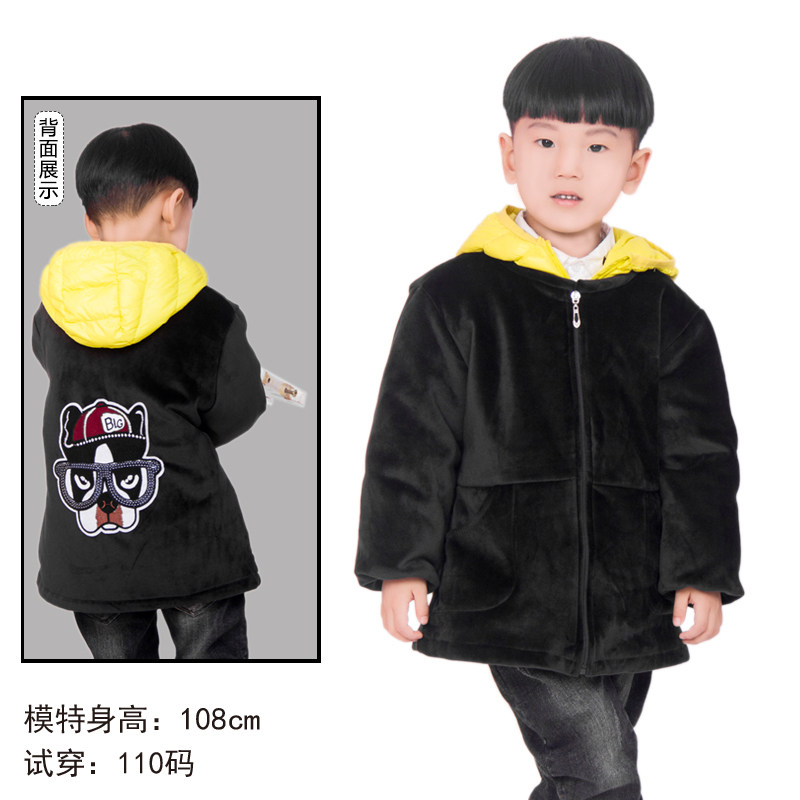 Boy Baby Fall Winter thickened Crystal Velvet Draw Kindergarten Eat Long Small Small Medium Large Child Feather Costume