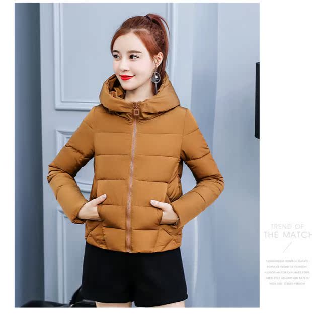Quần áo cotton nữ trung niên mùa đông ngắn bằng vải lông gấu trúc mùa đông Hàn Quốc phiên bản 30 xuống quần áo cotton 35 đến 40 tuổi áo phao nữ dáng ngắn hàn quốc