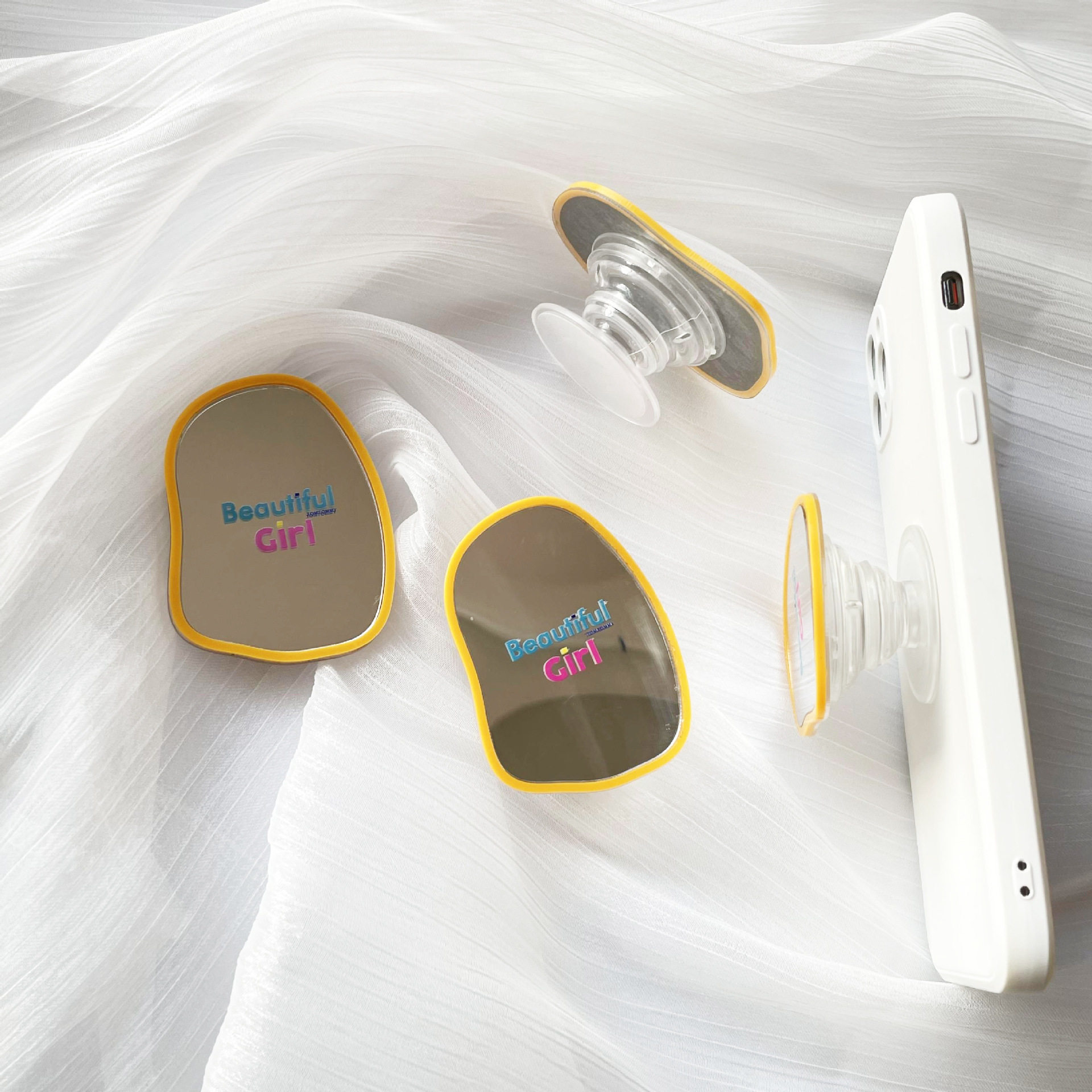 Air Bag Bracket Ins Wind Creativity Transparent Mirror Sloth Desktop Telescopic Folding Folding Phone Rack Mirror