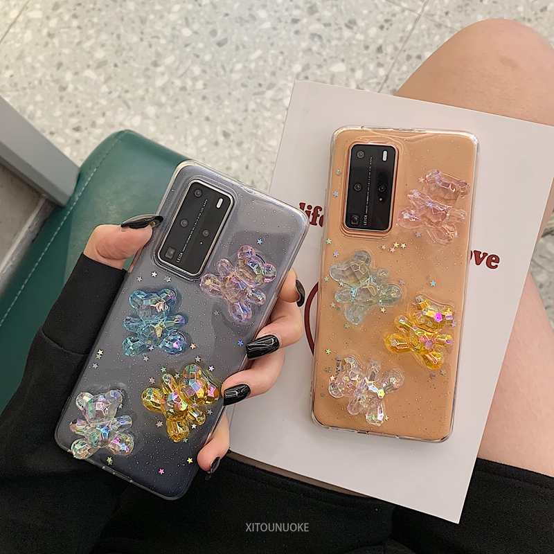 Stereo crystal bear jewelry acrylic transparent bear drop filler of small bear crystal