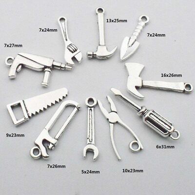 Mini Emulation Small Gift Alloy Ornament Accessories Mini screwdriver wrench Axe Head Saw Tool Pendant