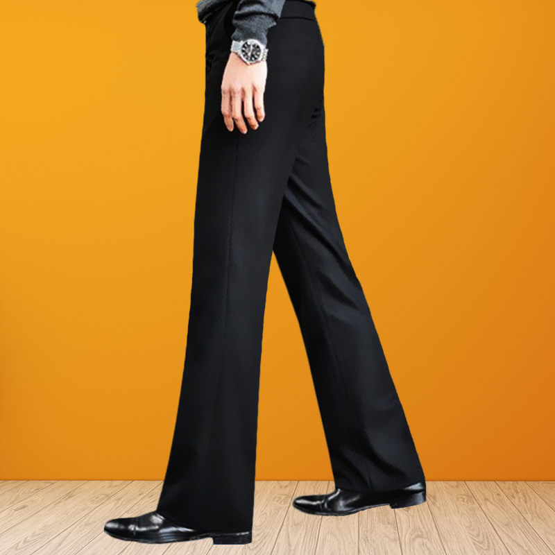 High-End Micro-Flared Pants for Men, Autumn and Winter, Loose Wide-Leg Pants with a Drapey Feel, Fashionable, Wrinkle-Free, Casual, Stretchy Men's Trousers