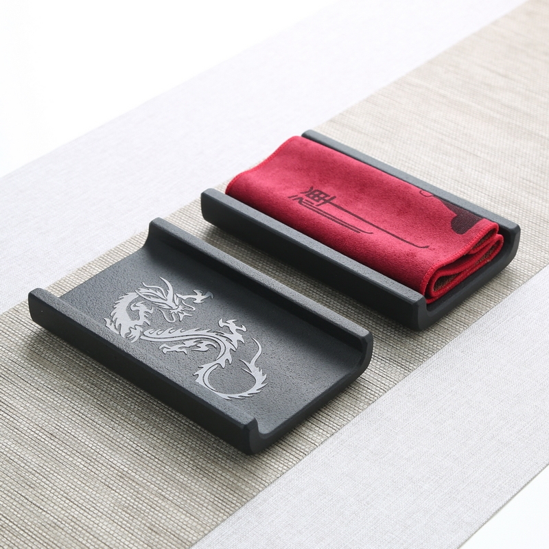 Tea Towel Holder, Stone Tray for Kung Fu Tea Ceremony, Tea Set Accessories, Tea Cloth Towel Storage Tray, New Chinese Style for Home Use