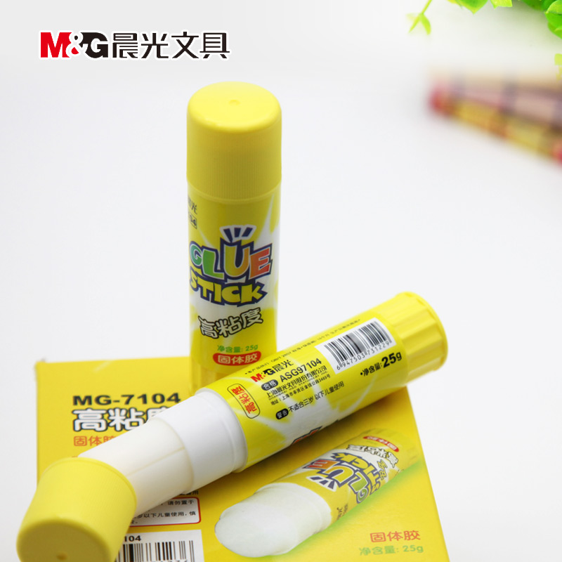 Morning Light Solid Gum 25g Mid Horn Solid Glue Stick High Sticky Force Quick Dry Student Stationery Glue Stick 7104 Desktop Supplies