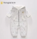 Tongtai bé dây kéo jumpsuit 3-24 tháng nam và nữ kho báu trùm đầu tối khóa quần áo cotton ra quần áo 0498