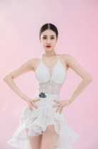 BLX dance costume Latin dance suspender skirt lace skirt fishbone splicing skirt fishtail skirt dance practice skirt