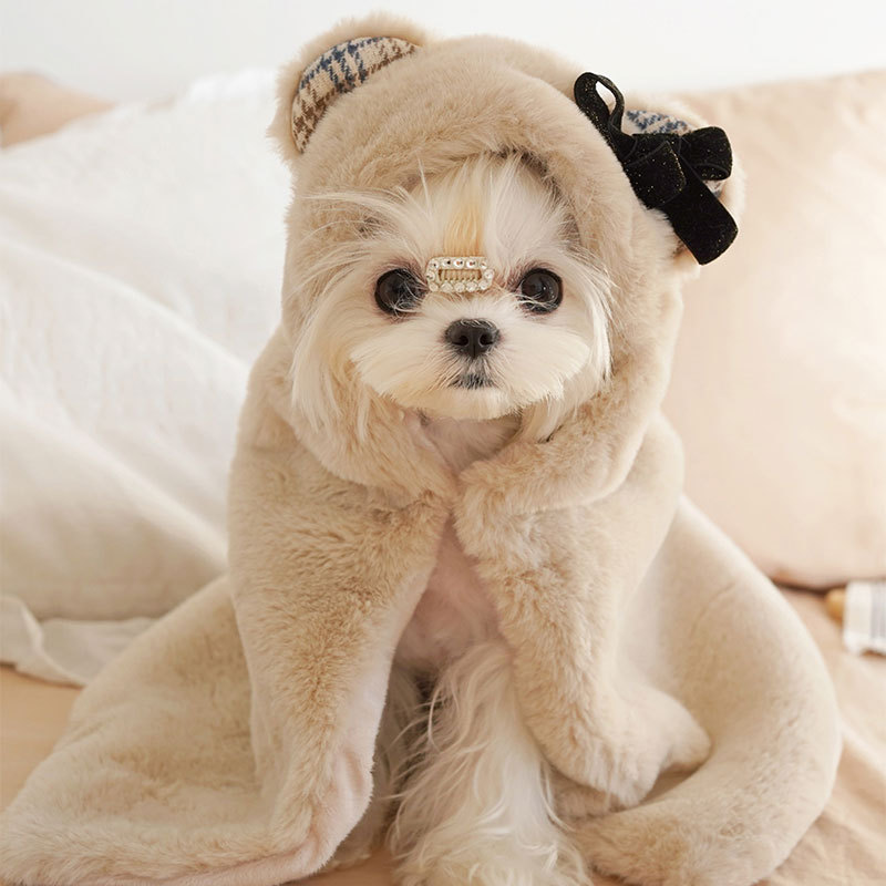 Pet Puppy Sleeping Cape Shoulder Blanket Cloak Bichon Sleep Robe Clothing Pomeranian Teddy Blanket Winter Season Pet Puppy Sleeping Cape Shoulder Blanket Cloak Bichon Sleep Robe Clothing Pomeranian Teddy Blanket Winter Season
