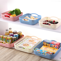 Storage basket plastic rattan storage box home desktop basket snack file book finishing box frame woven bath basket