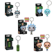 Funko pop Rick and with Morty sour cucumber keychain pendant doll hand model doll toy