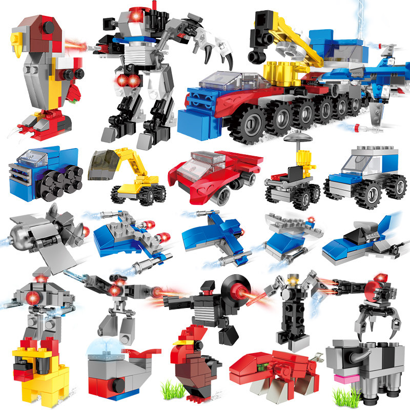 Qiao Le Tong Building Blocks Building A League Assembling Building Blocks Boys Assembling Toys Puzzle 6-year-old City Mecha Animals