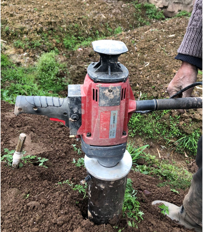 Ground drill bit to hit ginger nest ginger special sleeve drill bit double-leaf 10 tungsten steel alloy blade 60 cm length