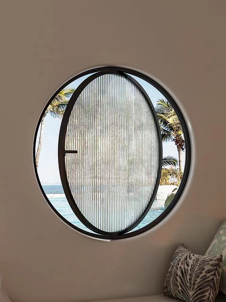 Net Red Middle Shaft Swivel Round Window Moon Windows Indoor Anti-Peep Round Glass Windows Attic Windows Art Windows-Taobao