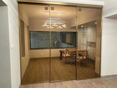 Kitchen glass door extremely narrow sliding door hanging rail three linkage narrow side sliding door invisible balcony door living room door bedroom door