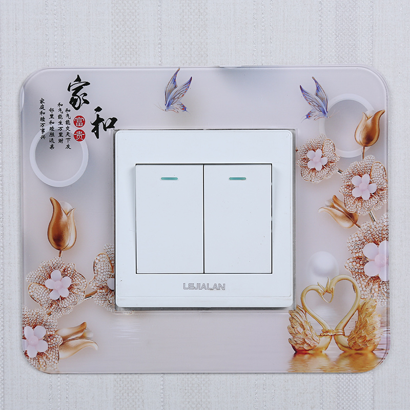 Switch sticker wall sticker socket protective cover 3D stereo Nordic style creative personality self-adhesive simple modern wall sticker jewelry