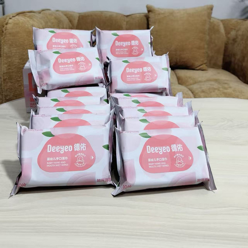 德佑婴儿湿巾桃叶便携小包湿纸巾纸新生宝宝手口屁专用精华敏感肌