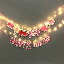 Hot stamping swallowtail happy birthday letter background wall scene layout festival celebration room decoration girl heart flag