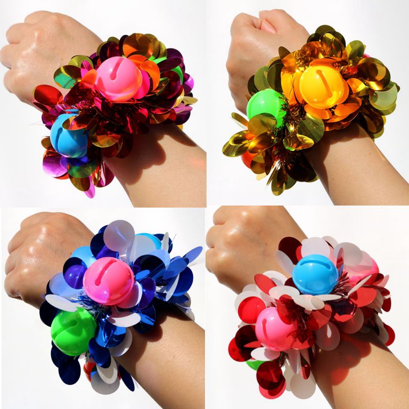Children's Day Kindergarten Performance Props Sequin Bracelet Bell Student Games Dance Accessories Wrist New Wrist Flower
