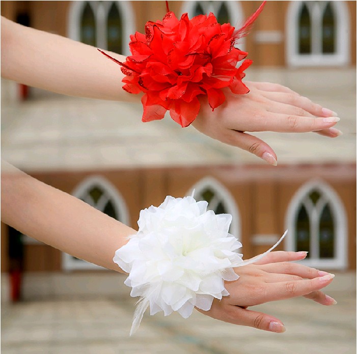 Children's Dance Headdress Hand Flower Kindergarten Wrist Flower Bride Bridesmaid Sister Props Hand-to-Hand Performance Supplies