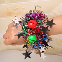 Dance props children adult performance Bell bracelet encrypted sequin wrist flower show performance activity buckle hand flower