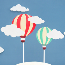 Cake Baking Birthday Cake Decoration Flag Insert Card Color Hot Air Balloon Cloud Party Dessert Table Arrangement Card