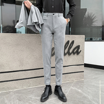 Autumn trousers mens business professional non-iron slim black feet casual pants Korean trend suit pants men