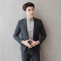 Suit men slim Korean version of British style youth leisure business dress jacket groom wedding small suit jacket men