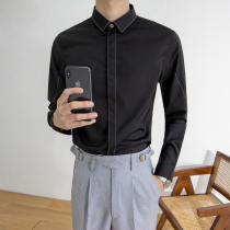 White shirt mens long sleeves Korean version of slim trend handsome shirt mens leisure youth business dress inch men