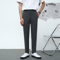 Korean version of trousers mens youth slim black casual pants small feet business dress British pendant suit pants men