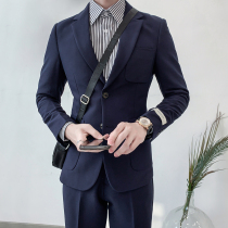Spring and Autumn Suit Mens Jacket Korean slim business dress trend casual versatile English style single-breasted small suit