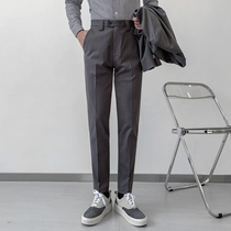 Pendant pants mens spring and summer Korean version of slim Joker pants mens casual British dress pants youth business suit pants