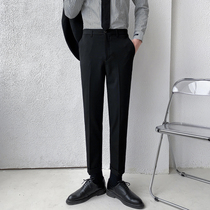 Spring and summer casual trousers men slim Korean small feet ankle-length pants business formal trousers Joker iron no iron suit pants