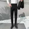 2021 trousers male business free ironing slim black narrow tube leggings Youth handsome casual Korean version of the trend suit pants