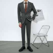 Checkered body suit Two sets of mens wedding gown Inn Wind Leisure West suit suit mens business Positive Fashion