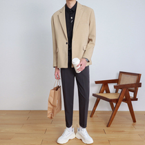 Dongdaemun small suit men Korean version of loose solid color suit mens single West handsome trend casual jacket British style
