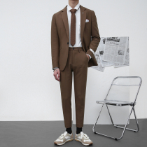 Spring suit suit men Korean version of self-cultivation business dress wedding dress casual small suit male handsome British style