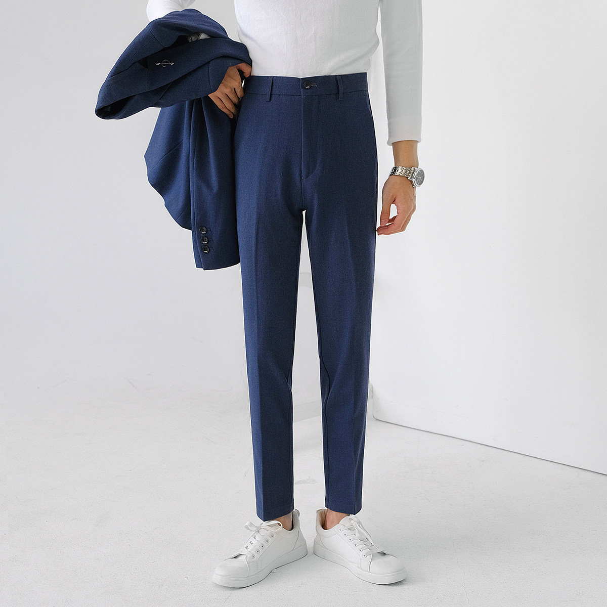 Fall suit men Business free ironing casual pants Han edition menu black dress pants