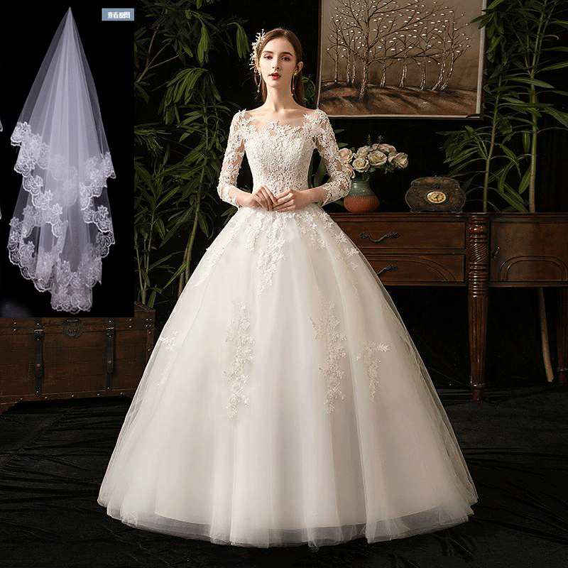  Single wedding dress plus a veil+M   + $0.48 