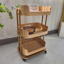 High-end beauty trolley special beauty trolley for beauty salon mobile drawer rack tattoo SPA solid wood trolley
