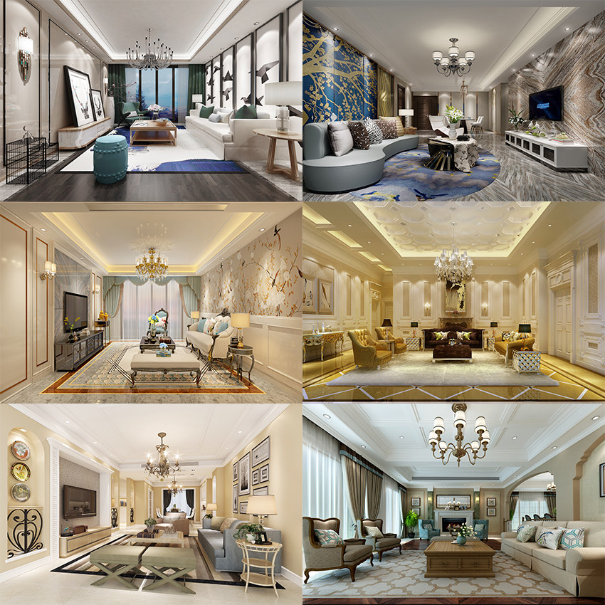 New Chinese living room decoration cloth straight sowing room main cast live background wall 3d Solid high-definition upfront living room background