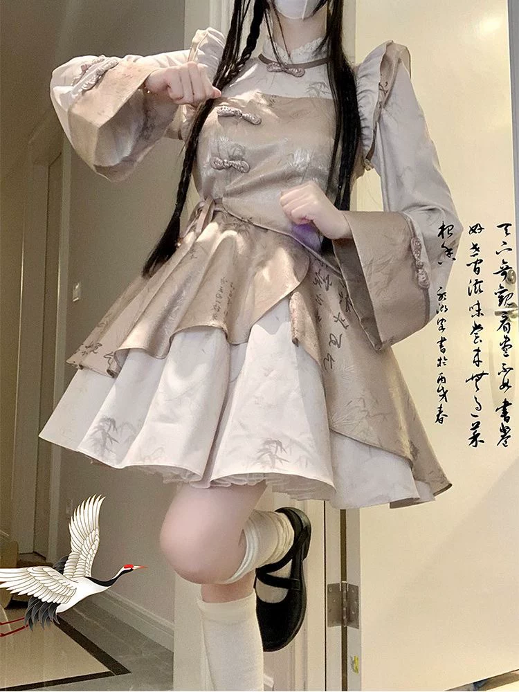Подлинный дизайн чонсам, ханфу, платье, китайский стиль, лолита стиль, Lolita OP