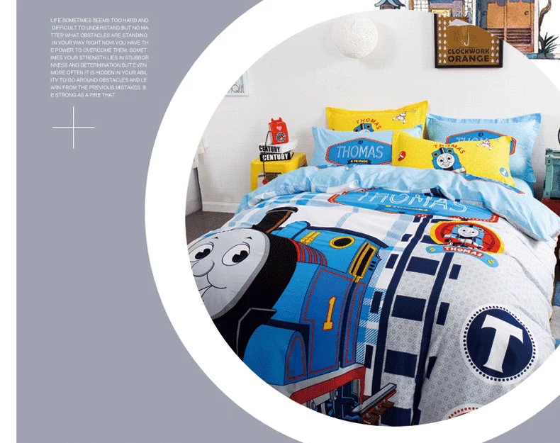 Thomas trẻ em hoạt hình chăn bông chăn đơn mảnh 1,5 bé trai và bé gái dễ thương chăn đôi 200X230cm - Quilt Covers chăn lông cừu giá rẻ